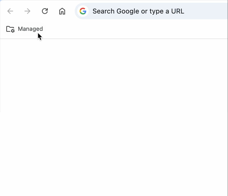 Managed bookmarks in action showing navigation through folders